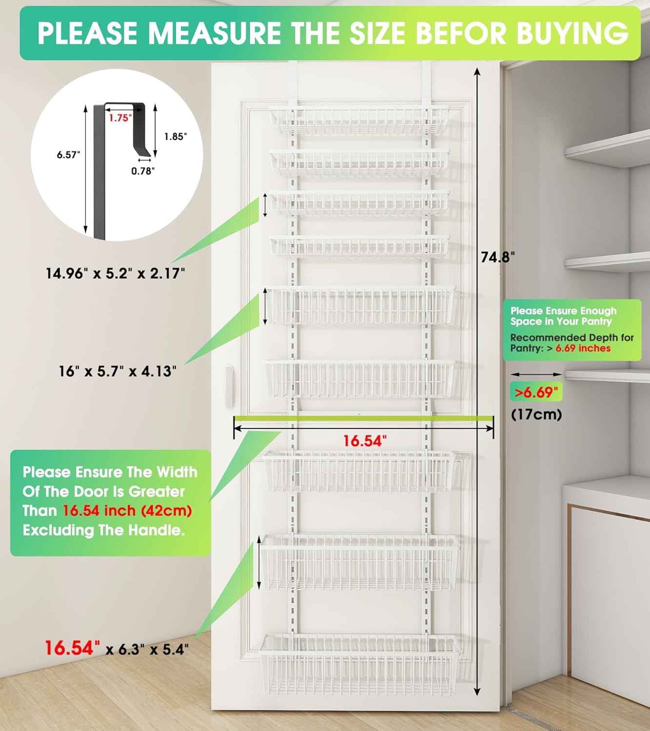 9-Tier Over The Door Pantry Organizer