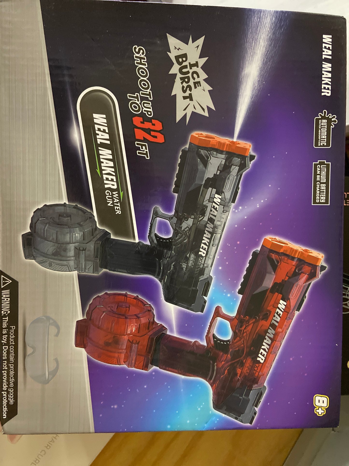 2 Pack Electric Water Guns, Full Automatic Electric Squirt Gun High Capacity 500+ Water Blasts