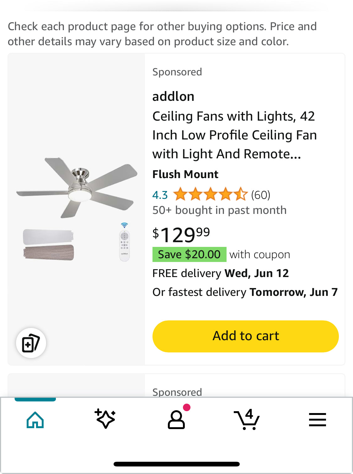 addlon Ceiling Fans with Lights